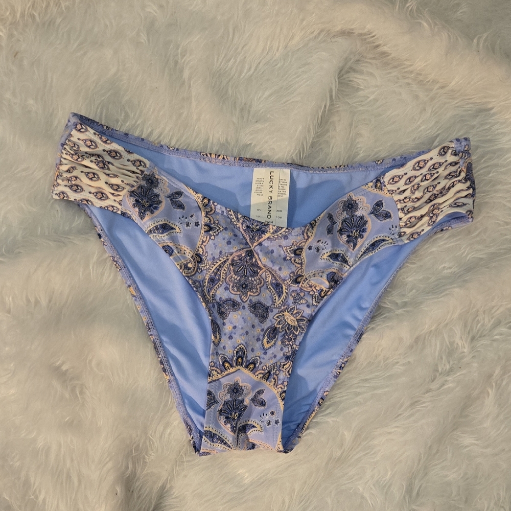 Lucky Brand Blue Paisley Bikini Bottom